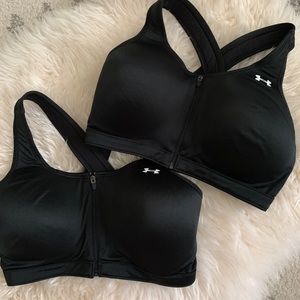 Black Front Zip Sports Bra | Under Armour